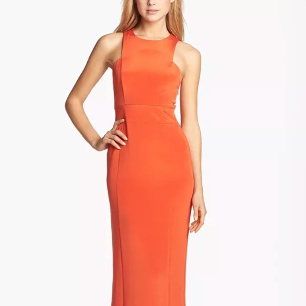 Nicole miller orange column dress